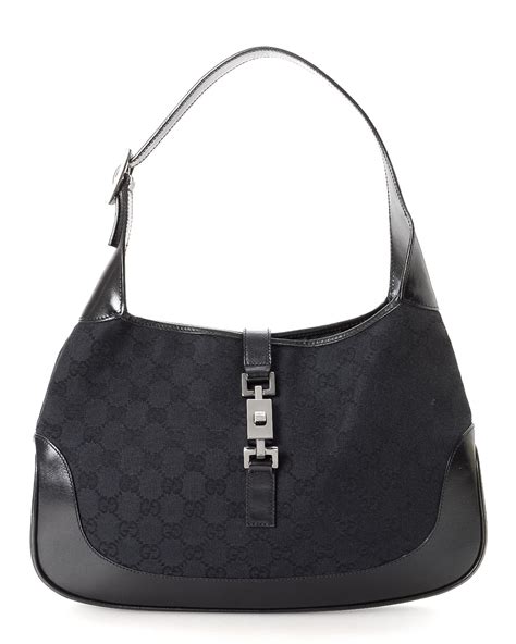 gucci black canvas shoulder bag|original Gucci shoulder bag.